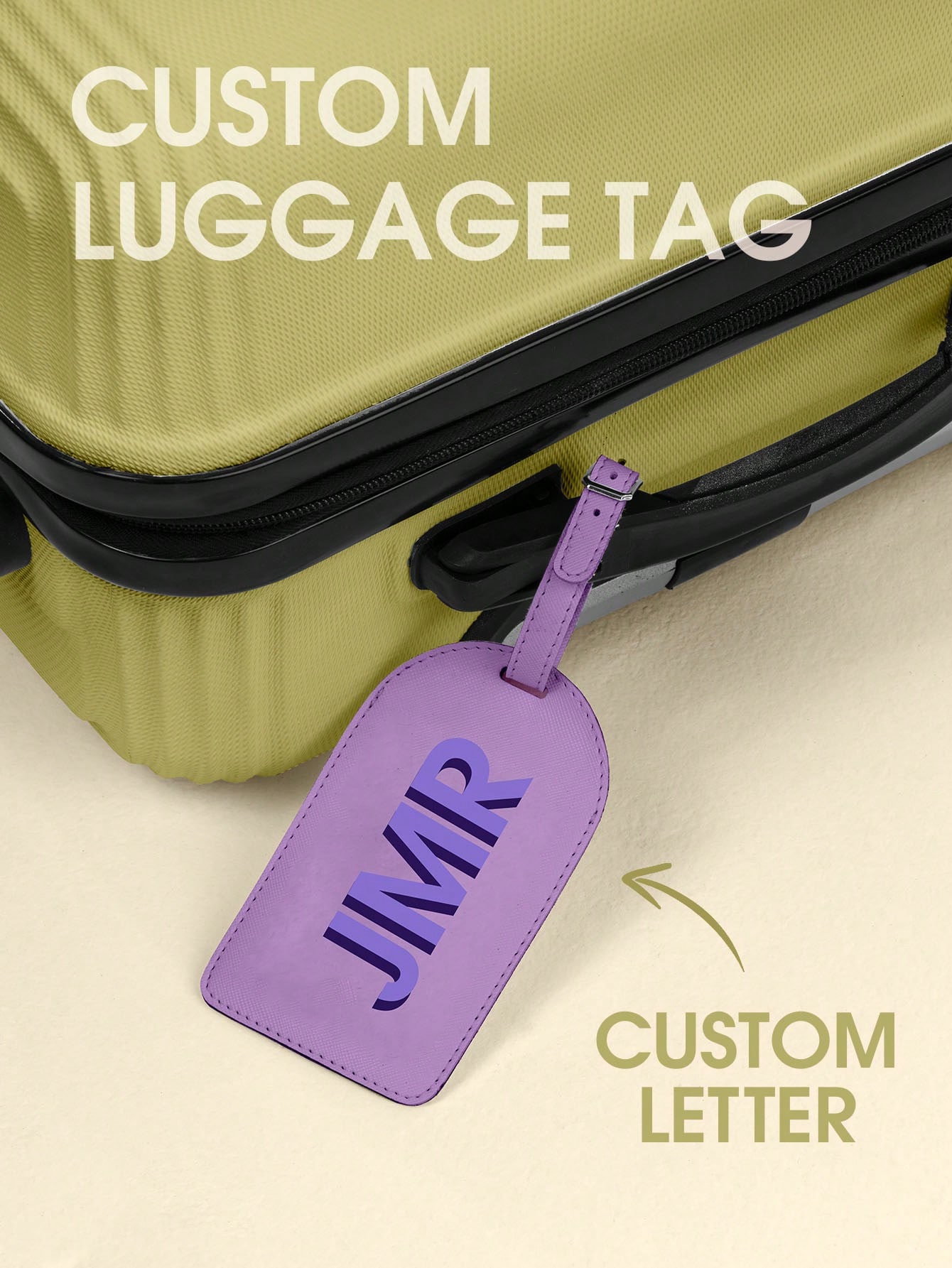 Men Accessories For Travel - ป้ายติดกระเป๋าเดินทางแบบกำหนดเองได้ พิมพ์อักษรย่อ ป้ายหนัง PU ป้ายติดกระเป๋าเดินทาง พิมพ์