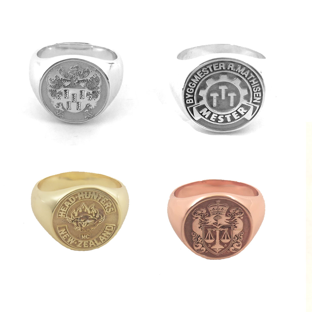 Signet Ring Men - แกะสลักที่กําหนดเอง 17 มม.รอบแหวนแกะสลัก Signet แหวนปรับแต่งแกะสลักตัวอักษรโลโก้แหวนแฟชั่นผู้ชายทองแดงเครื่องประดับ