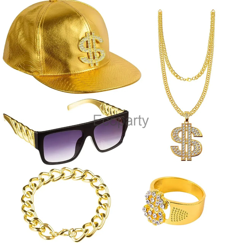 Men Accessories Ring And Bracelet - 80s 90s Hip Hop เครื่องแต่งกายอุปกรณ์เสริมชุดสําหรับชาย Vintage