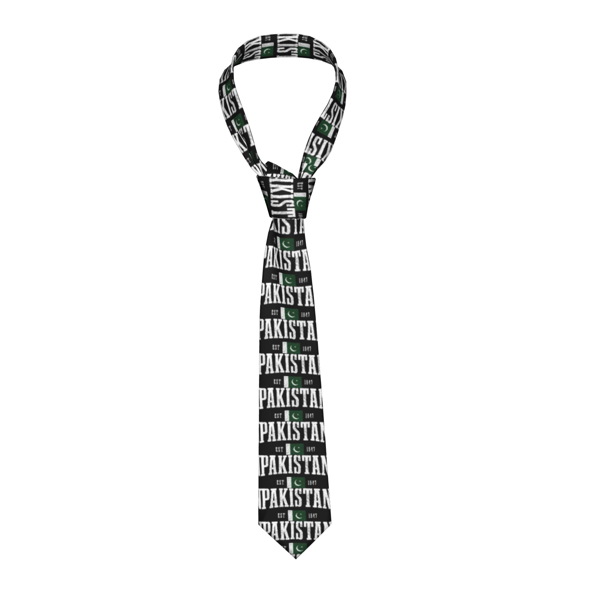 Men Accessories In Pakistan - เนคไทผู้ชาย ลายธงชาติปากีสถาน ดีไซน์ร่วมสมัย สนุกสนาน ใช้ได้ทุกวัน คุณภาพเยี่ยม