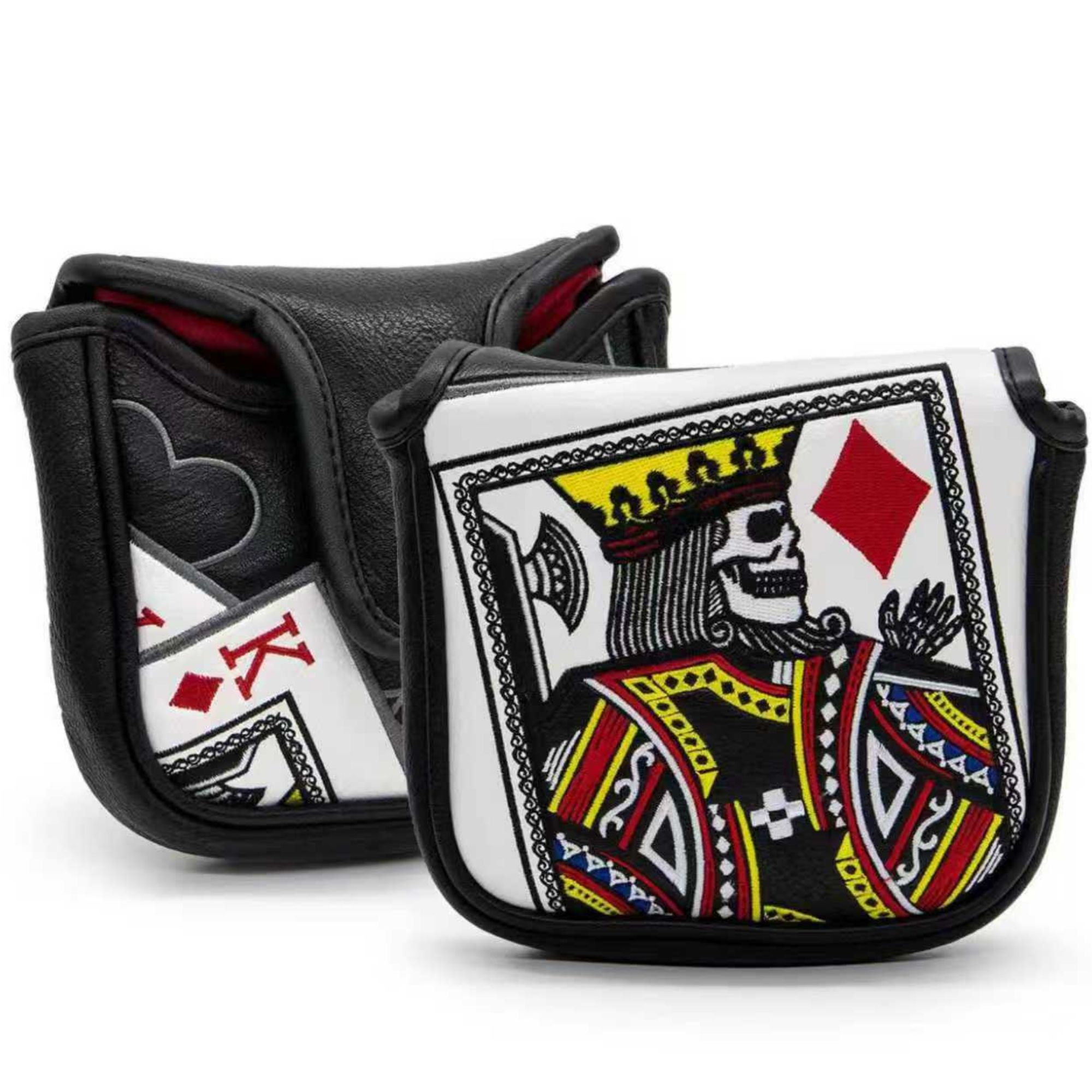 Men Accessories Gift - ไม้พัตเตอร์ปักลาย King Of Hearts พร้อมตัวล็อคแม่เหล็กสำหรับส่วนใหญ่ยี่ห้อ, อุปกรณ์กอล์ฟสำหรับนักกอล์ฟชาย