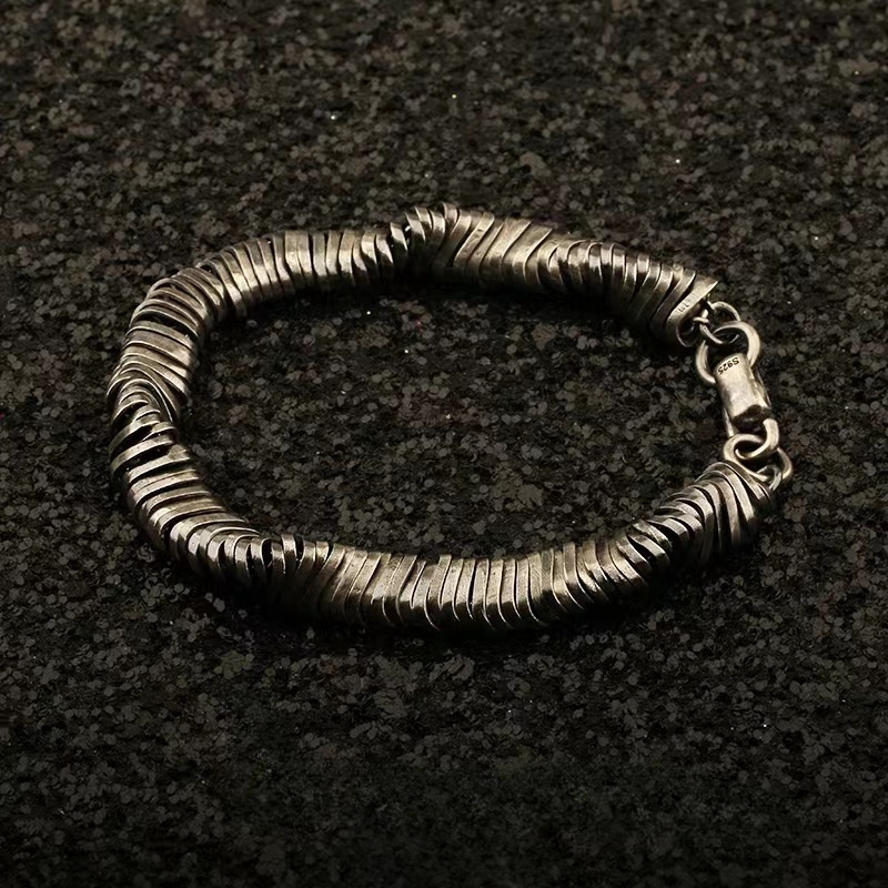 Men Accessories Ring And Bracelet - Buddhastone ใหม่สร้อยข้อมือผู้ชาย Twisted Retro Hip-Hop บุคลิกภาพ
