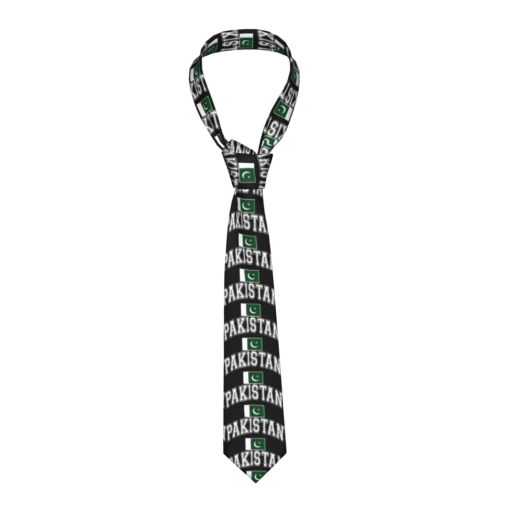 Men Accessories In Pakistan - เนคไทลายธงชาติปากีสถาน เนคไทลำลองสำหรับผู้ชาย สไตล์เรโทร คุณภาพดี ลายกราฟิก
