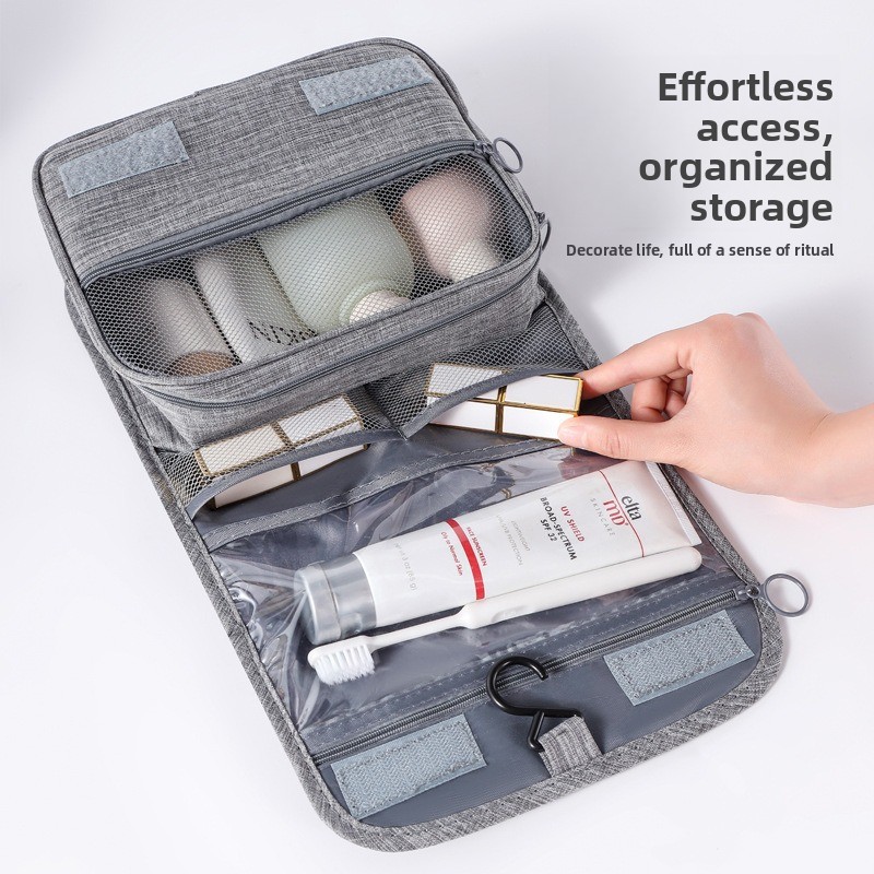 Men Accessories For Travel - กระเป๋าใส่เครื่องใช้ส่วนตัวแบบแขวนขนาดใหญ่ แยกส่วนเปียก-แห้ง สำหรับเดินทาง พร้อมตะขอสำหรับผู้ชายและผู้หญิง