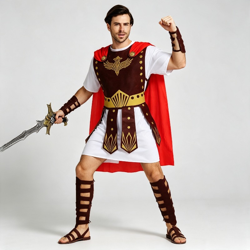 Medieval Men'S Accessories - ชุดคอสเพลย์ซามูไรโรมันโบราณอิตาลี ชุดแต่งกายผู้ชายพร้อมอุปกรณ์เสริม สไตล์คลาสสิกสง่างาม ชุดคอสเพลย์กษัตริย์