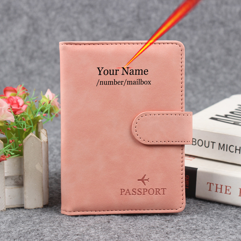 Men'S Accessories Wallet - ปุ่มแม่เหล็กปกหนังสือเดินทางปรับแต่งชื่อบนฝาครอบ Rfid กระเป๋าสตางค์ผู้ชายผู้หญิงสําหรับหนังสือเดินทางกระเป๋าสตางค์หนังสือเดินทางกระเป๋า