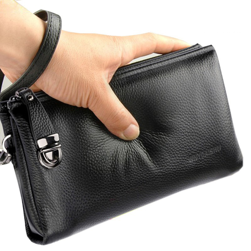 Men'S Accessories Wallet - 2025 กระเป๋าผู้ชายหนังวัวแท้เกาหลีล็อคClutchesชายแท้แบรนด์หรูกระเป๋ากระเป๋าสตางค์คลัทช์กระเป๋าหนีบกระสอบกระเป๋าถือ