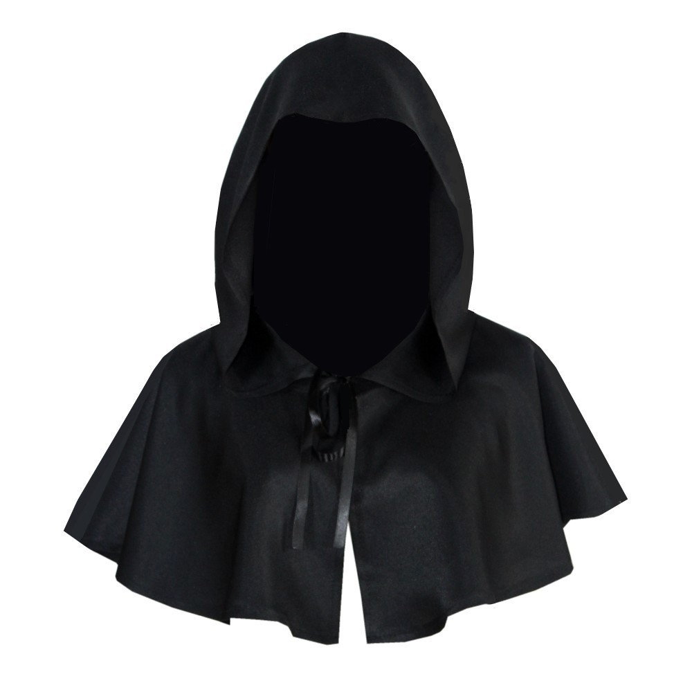Medieval Men'S Accessories - ชุดคอสเพลย์ฮาโลวีน เสื้อคลุมมีฮู้ดสั้น ชุดแม่มด พ่อมด แวมไพร์ ปีศาจ