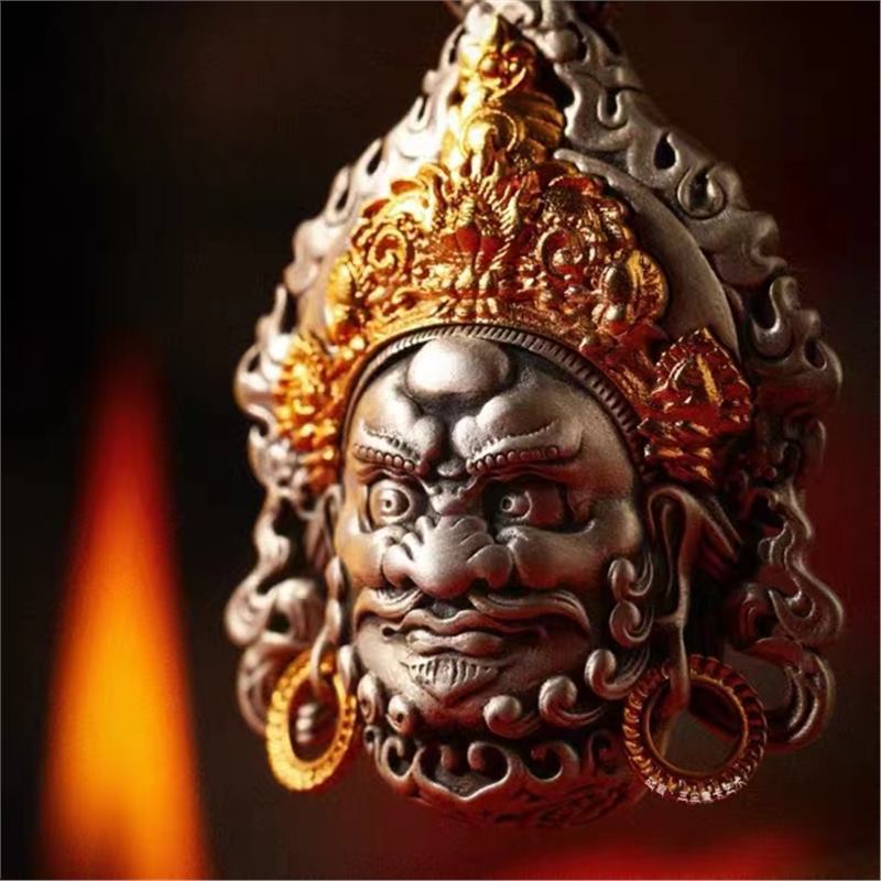 Men Accessories Ethnic - จี้พระเจ้าเจมบาลาสีเหลือง เครื่องประดับผู้ชาย สไตล์ชาติพันธุ์ วินเทจ สร้อยคอพระพุทธรูป จี้พระสำหรับผู้ชาย