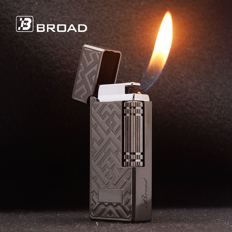 Men Accessories Gadgets - BROAD Flint แก๊สบิวเทนด้านข้างบดล้อไฟแช็กบุหรี่อุปกรณ์เสริมซิการ์บุหรี่ไฟแช็ก Gadgets สําหรับชาย