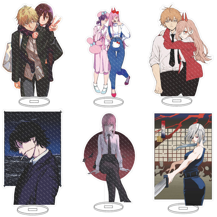 Men Accessories Gift - อะคริลิกอะนิเมะขนาด 16 ซม. ตัวต่อรูปตัวละครจากเรื่อง Chainsaw Man