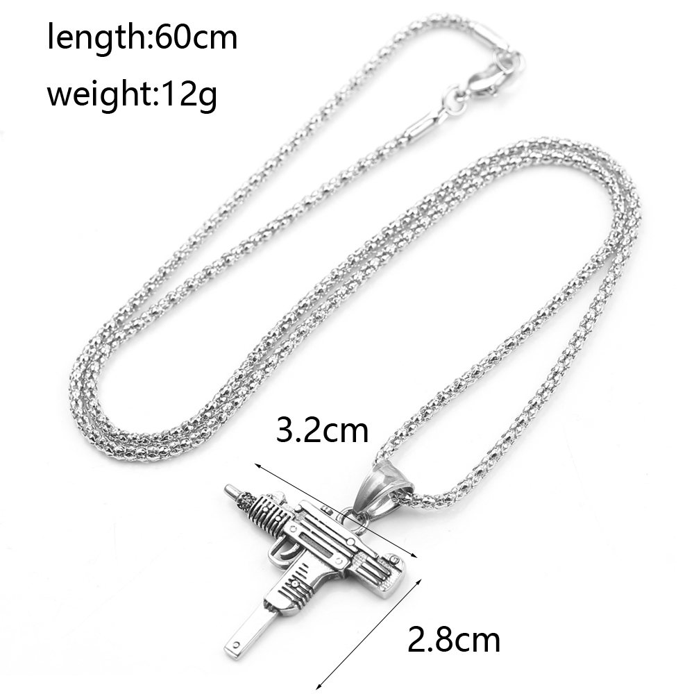 จี้สร้อยคอรูปปืนอูซี่สไตล์พังก - Men'S Accessories And Jewelry บทวิจารณ์และราคา