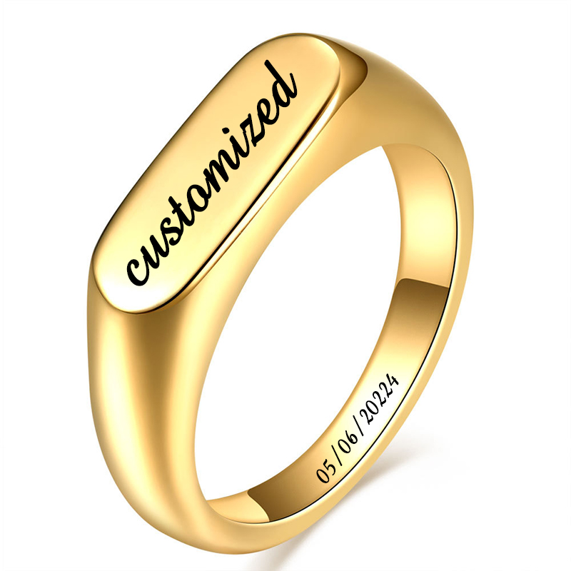 แหวนสแตนเลสออกแบบได้ตามต้องการ - Signet Ring Men บทวิจารณ์และราคา