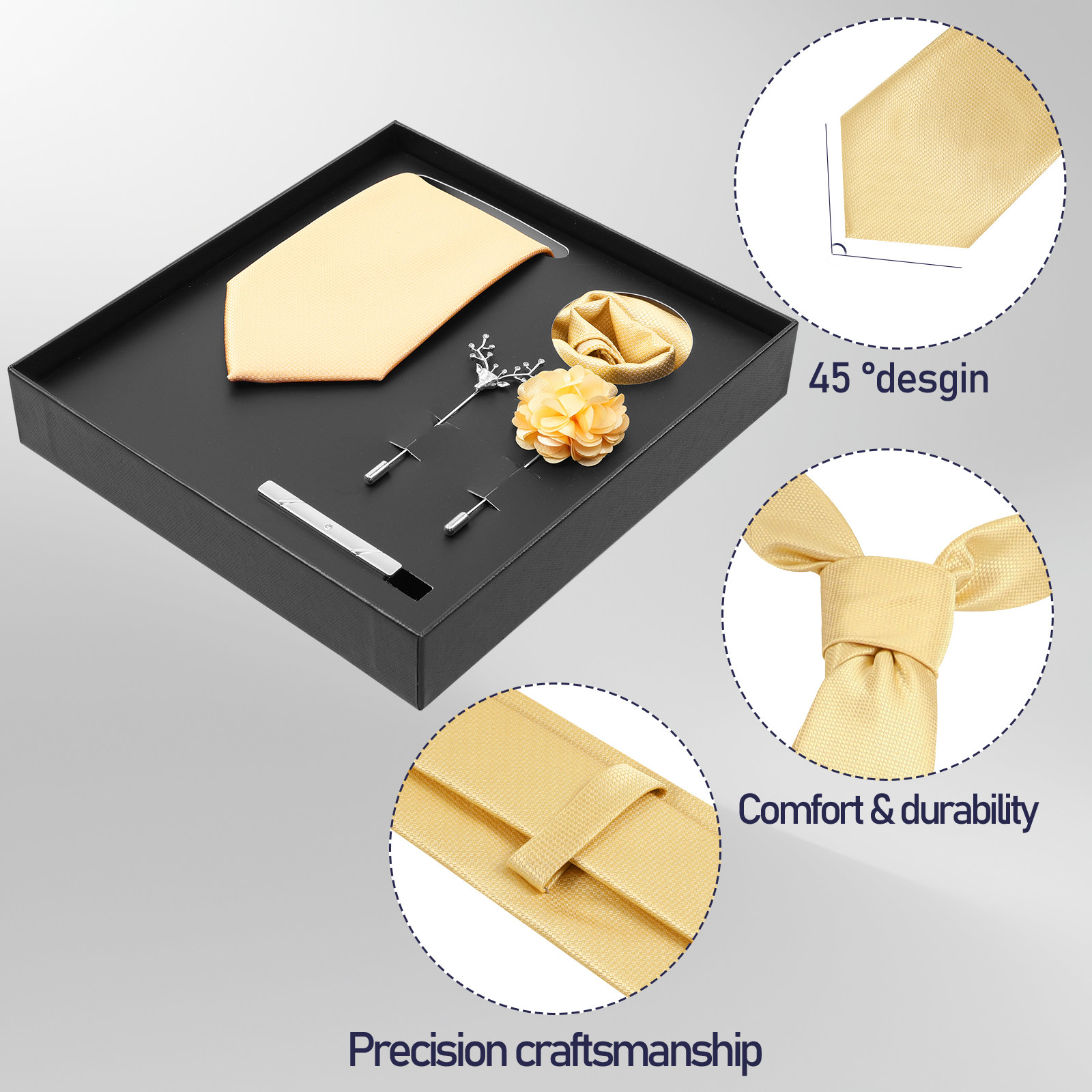 ชุดเนคไทผู้ชาย 5 ชิ้น พร้อมผ้า - Men Accessories Gift บทวิจารณ์และราคา