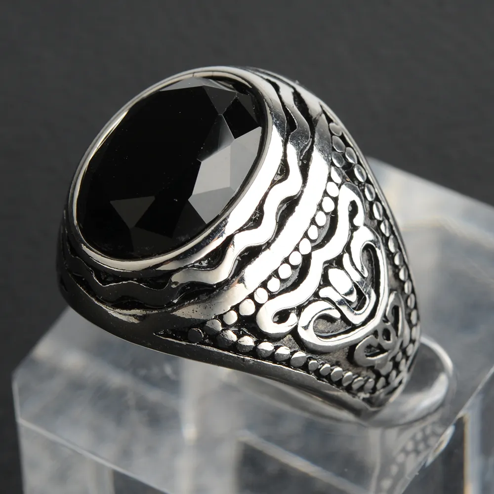 แหวนหินสีน้ำเงินเข้มทำด้วยมือส - Signet Ring Men บทวิจารณ์และราคา