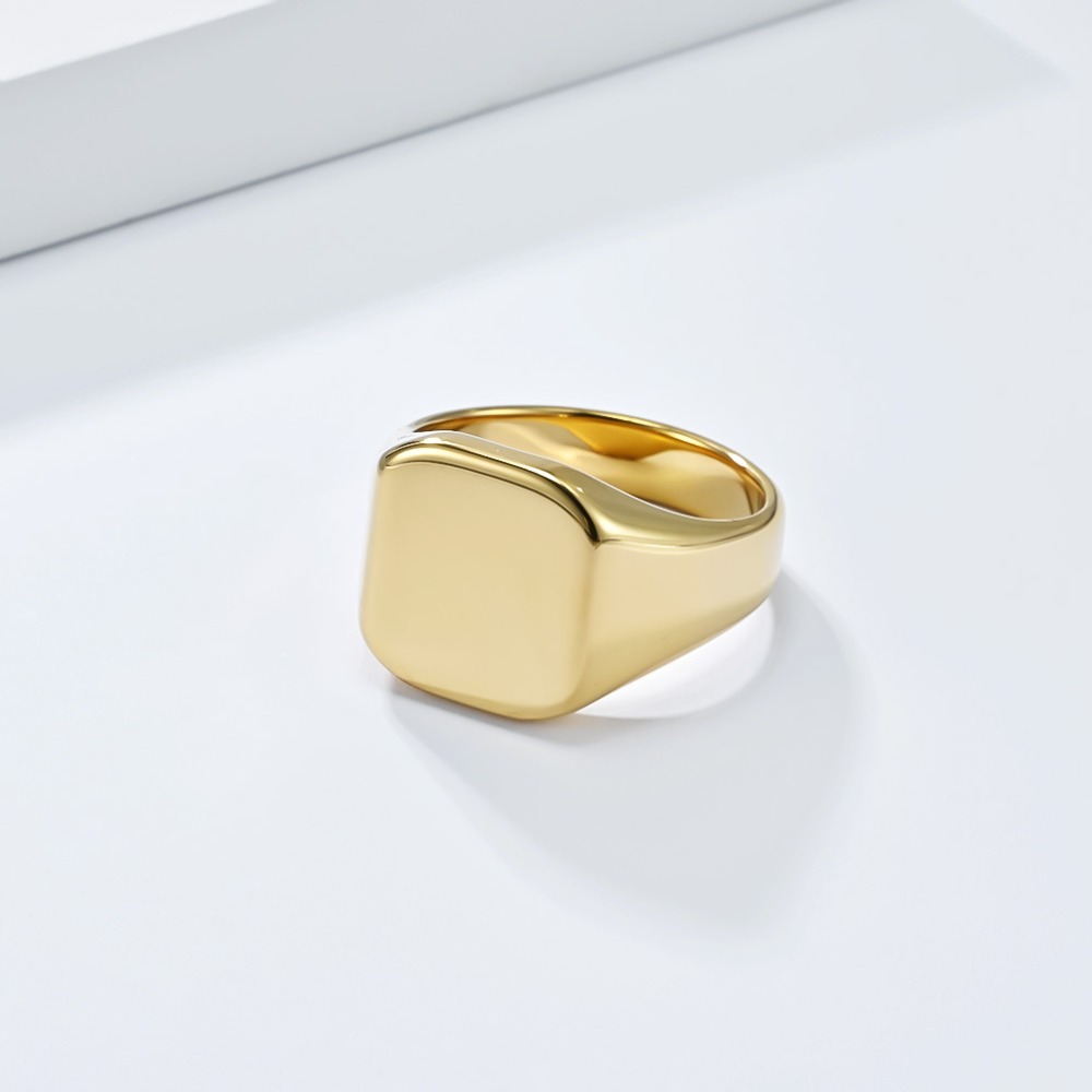 แหวนแต่งงานผู้ชายทรงสี่เหลี่ยม - Signet Ring Men บทวิจารณ์และราคา
