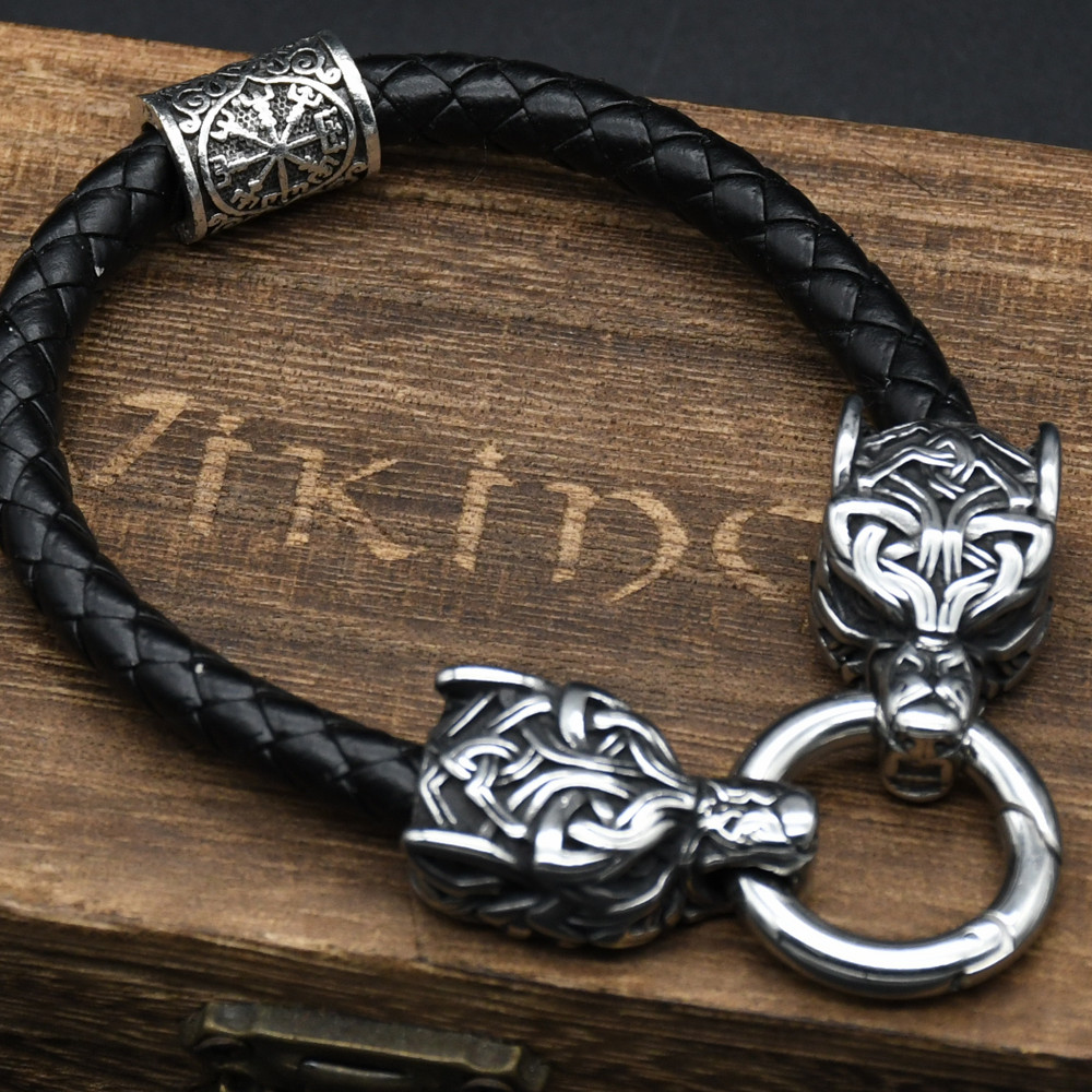 สร้อยข้อมือหัวหมาป่าสแตนเลสสำห - Men Accessories Ring And Bracelet บทวิจารณ์และราคา