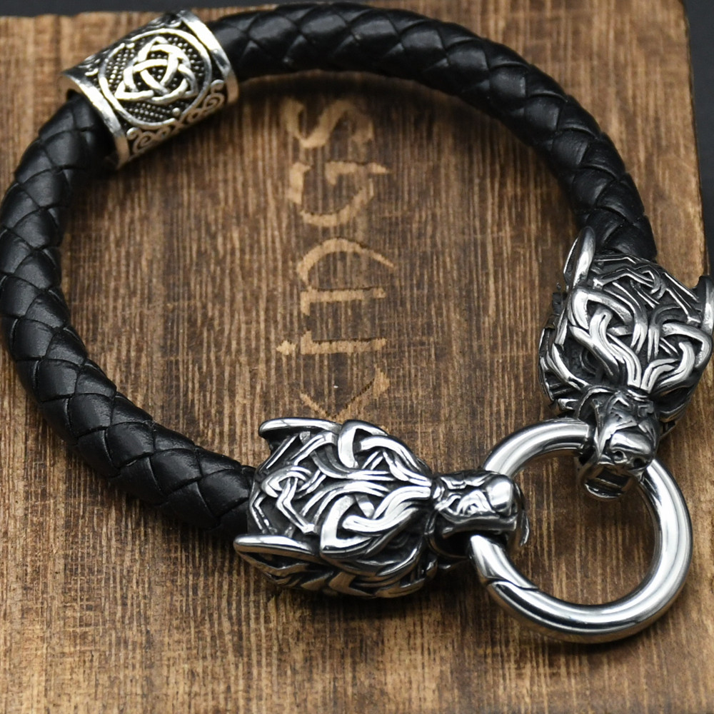 สร้อยข้อมือหัวหมาป่าสแตนเลสสำห - Men Accessories Ring And Bracelet บทวิจารณ์และราคา