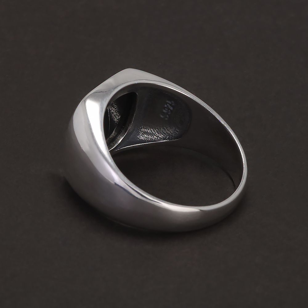 S925 เงินสเตอร์ลิงสีดํา ONYX S - Signet Ring Men บทวิจารณ์และราคา