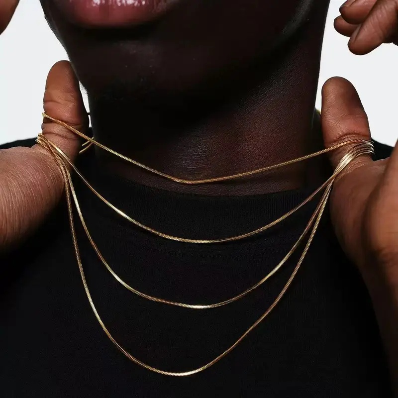 สร้อยคอผู้ชายแบบโซ่ลายงูทรงแปด - Men'S Accessories Chain บทวิจารณ์และราคา