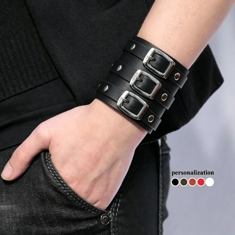 สายรัดแขนหนังสำหรับผู้ชาย, ปลอ - Men Accessories Ring And Bracelet บทวิจารณ์และราคา