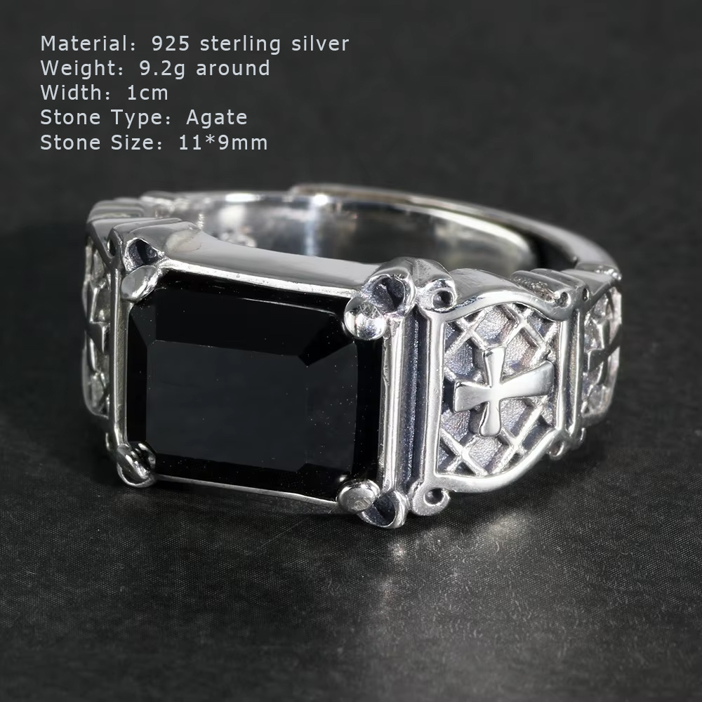 Vintage Punk เงิน 925 เครื่องป - Signet Ring Men บทวิจารณ์และราคา