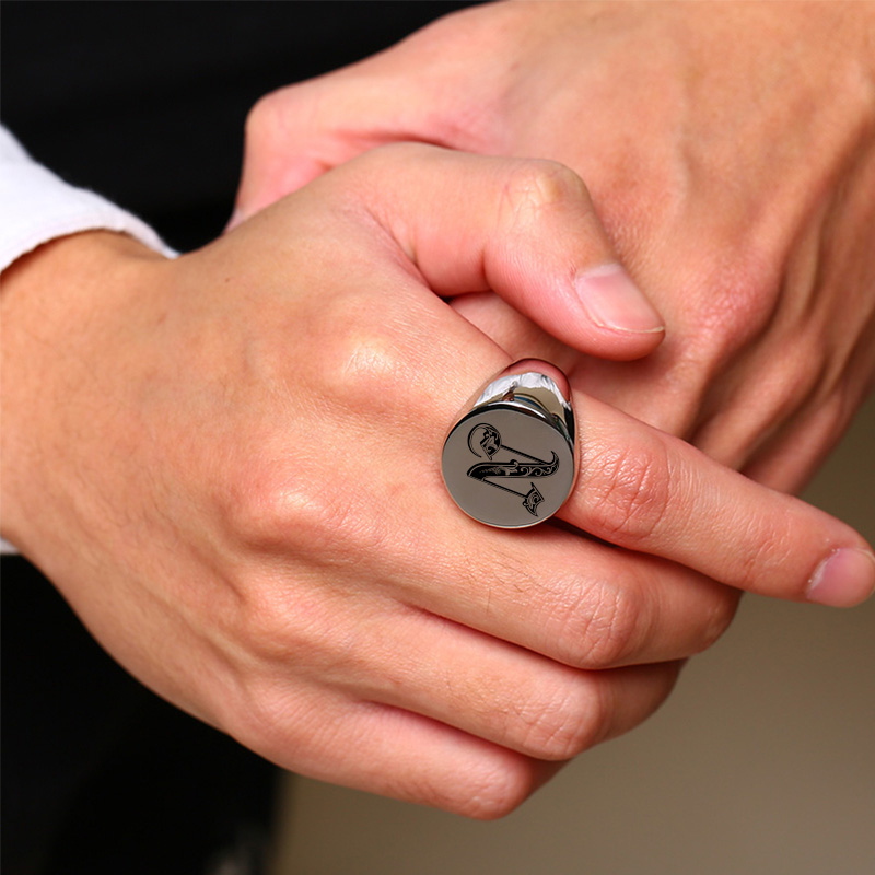 Vnox รูปแบบตัวอักษรเริ่มต้นแสต - Signet Ring Men บทวิจารณ์และราคา